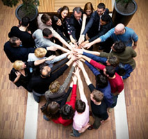group of college students and staff