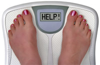 image of adolescent girl's feet on scale