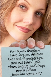Christian woman with biblical scripture