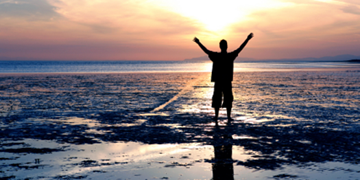 Successful Man against Sunset