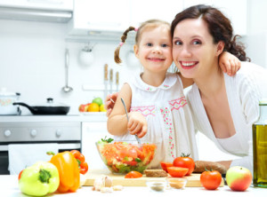 happy-mom-and-child-cooking