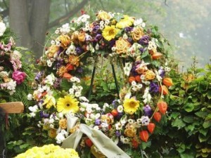 Wreath at funeral.