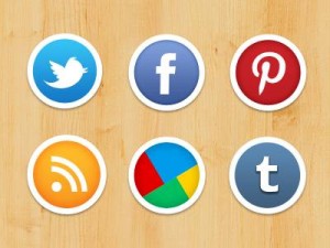 Social media icons used in marketing a body image