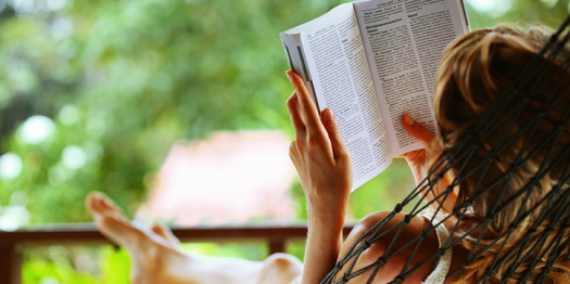 Woman Reading Book on eating disorders