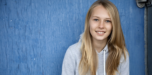 Smiling Young Girl with Body Image issues