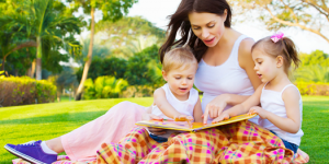 Young Brunette with Children