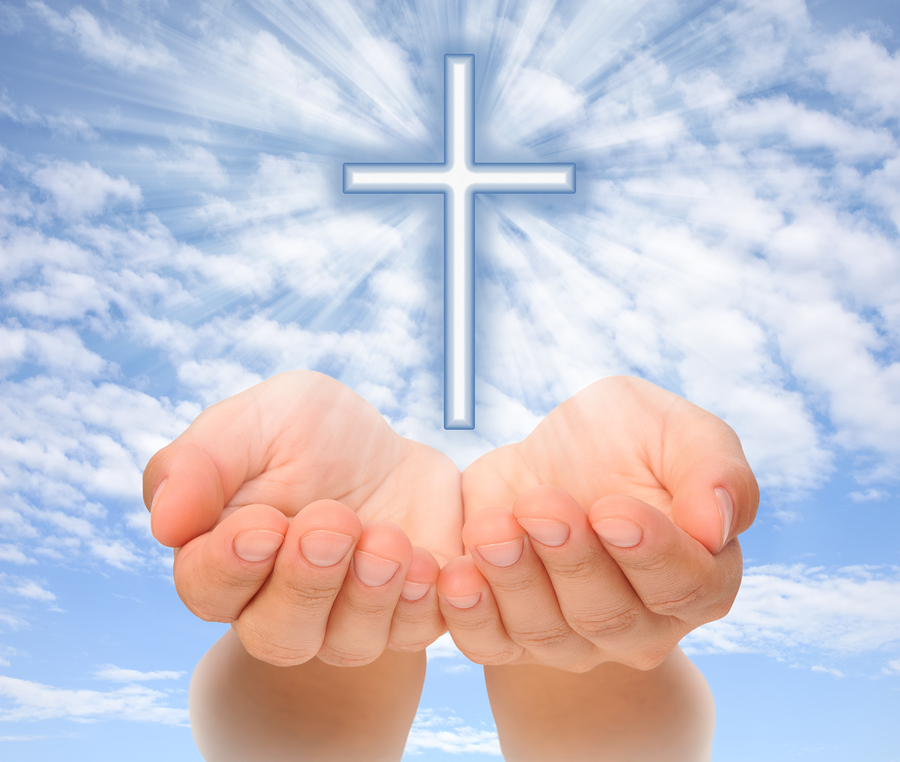 Hands Presenting Cross