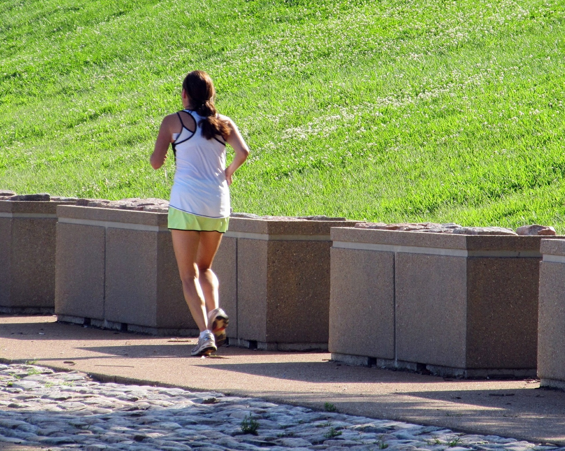 Woman running, Exercising and Eating