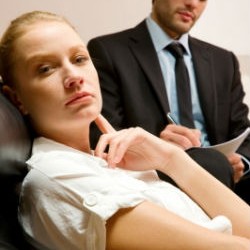 Women speaking to mental health doctor