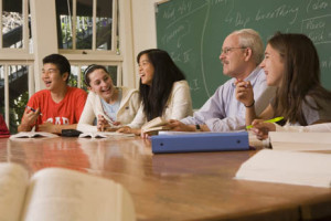 Australian college students in class