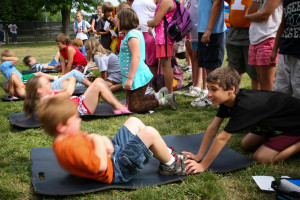 Kids exercising