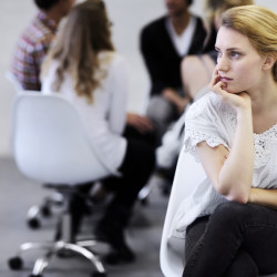 Group therapy session discussing Common Types of Eating Disorders