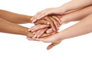 group of hands