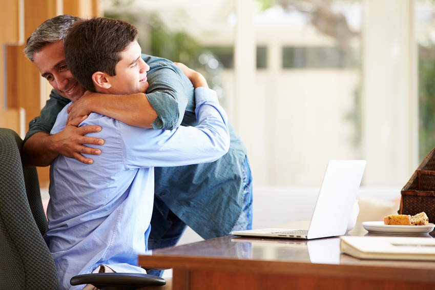 Father And son hugging