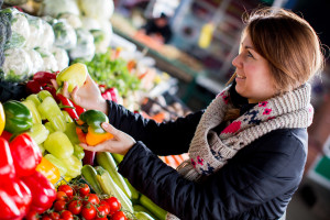 Young woman on the market