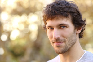 Facial portrait of an attractive adult man