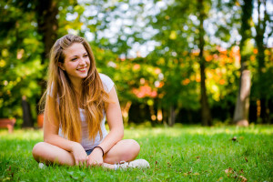 Young woman - happy in nature