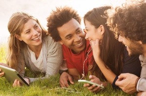 Happy friends together outdoor