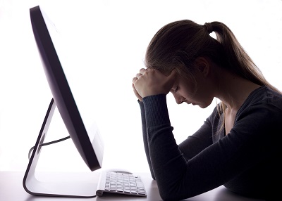 Woman struggling with stress