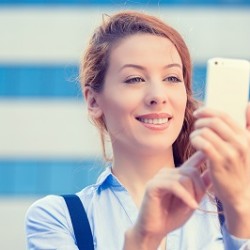 Woman using technology