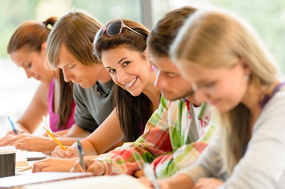 Students writing