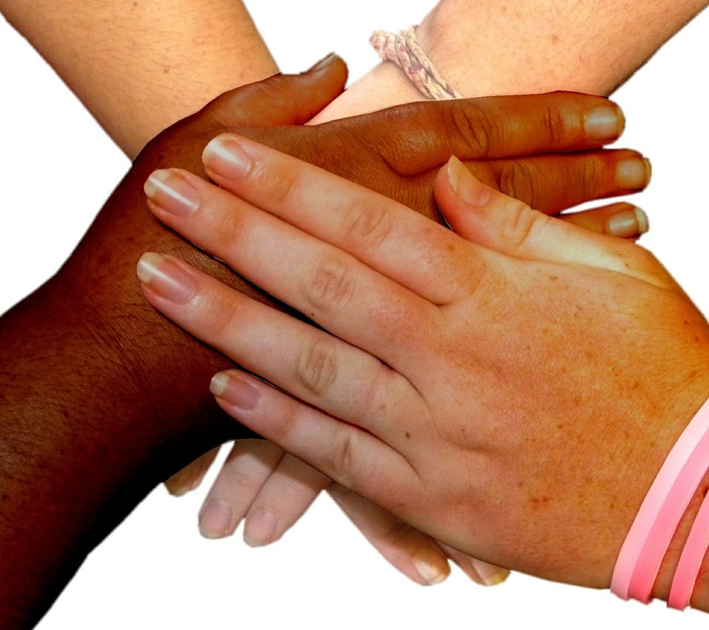 Support groups holding hands