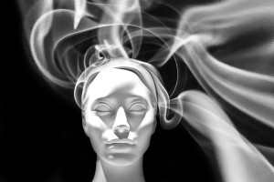 manikin head with smoke around it symbolizing Coming to Terms with BED