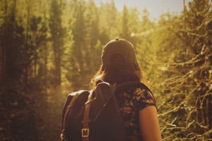 Girl in in the forest struggling with Binge Eating Disorder