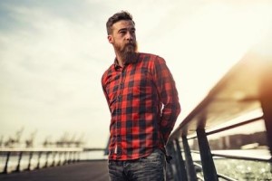 Man standing on dock