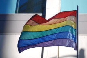 Gay Pride Flag blowing in the wind