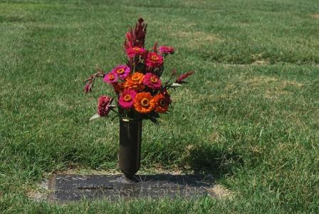 Gravesite with flowers