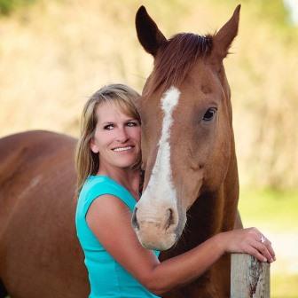 Woman participating in Equine Therapy