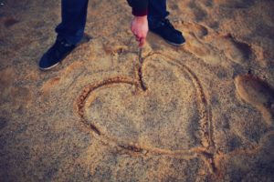 heart etched in the sand by someone Struggling with an Eating Disorder