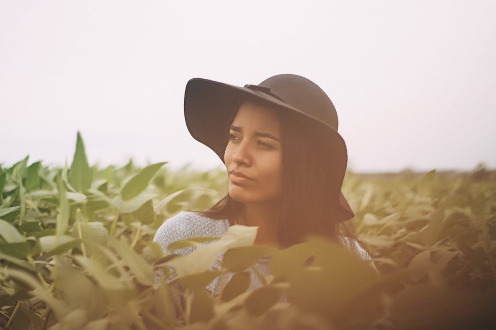 Woman with Bulimia in leaves