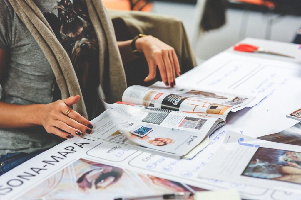 Girl looking at eating disorder article