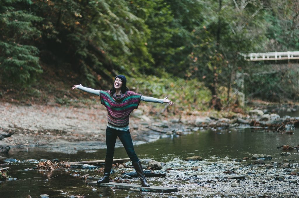 Woman happy in recovery