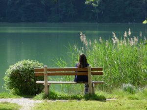 Girl on bench