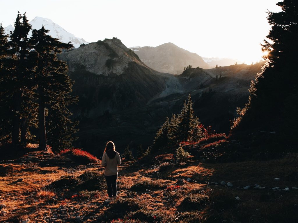 Woman in the mountains