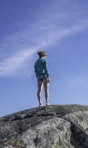 Woman on rock