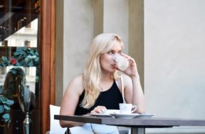 Woman eating food