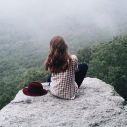 Woman on rock