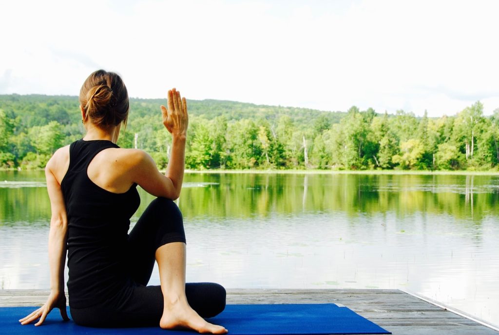 Woman practicing yoga