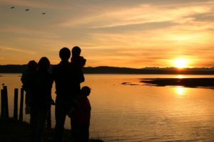 Family on the beach