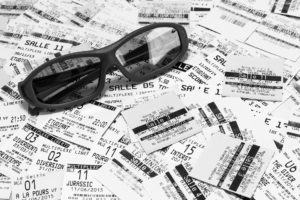 Movie tickets and glasses