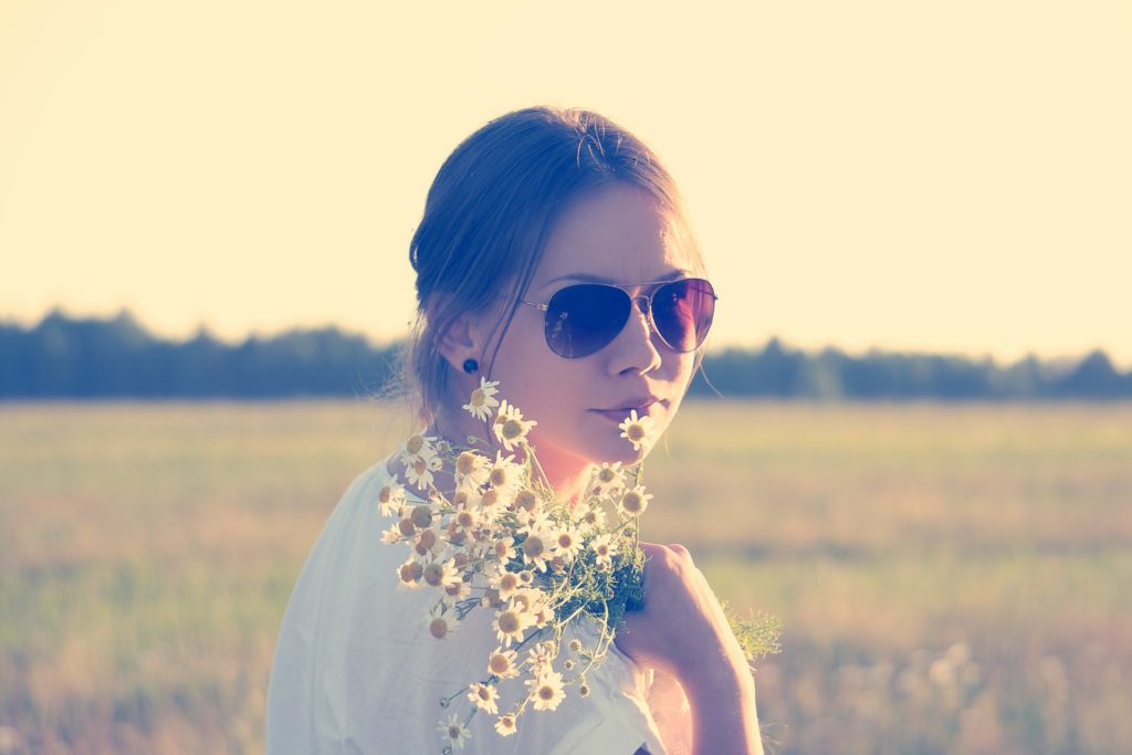 Girl with flowers