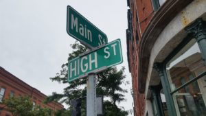 The corner of Main and High