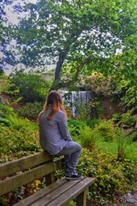 Woman in the green garden