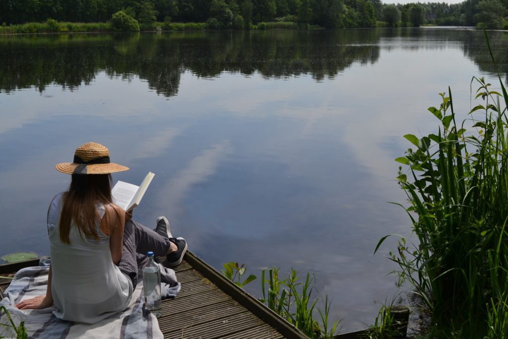 Woman reading in eating disorder treatment