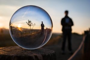 Man with reflection in bubble on World Eating Disorders Action Day