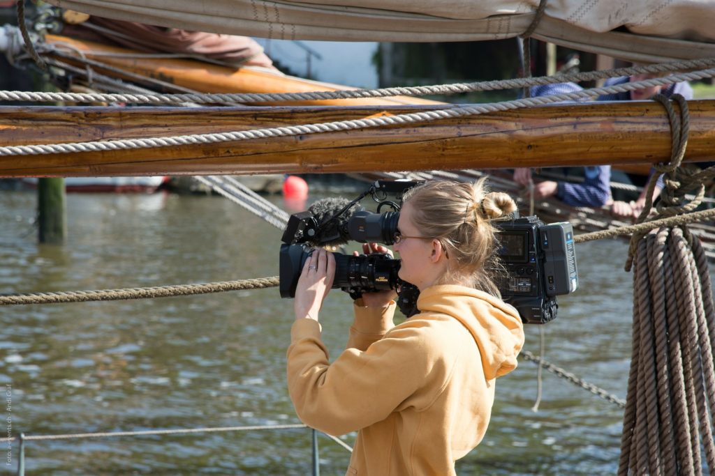 Woman filming